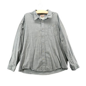 Wrangler Jeans Co Men's Button-Up Shirt Gray XL Long Sleeve Chest Pocket Cotton